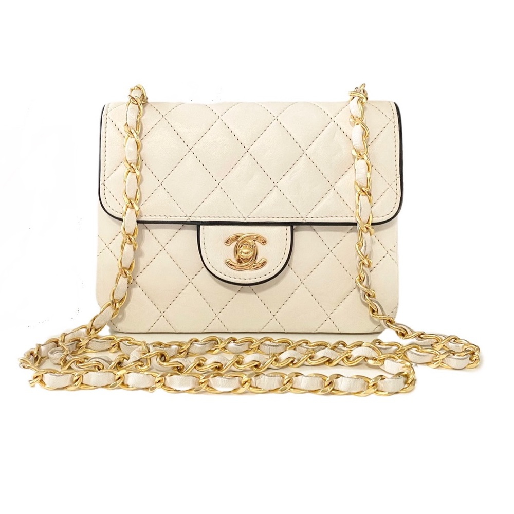 Chanel vintage square mini flap matelasse bag